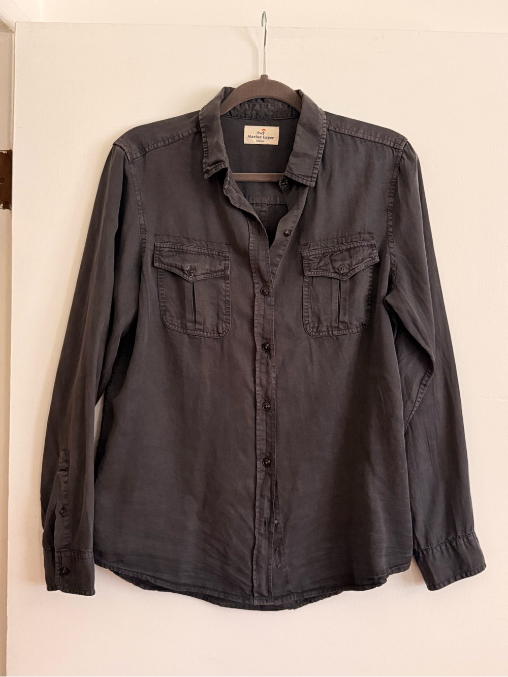 Marine Layer Button Down Shirt | Women’s Medium | 100% Tencel | Washed Black
